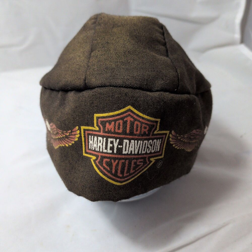 VTG 90s Harley Davidson Skull Cap Headwrap Made in USA Y